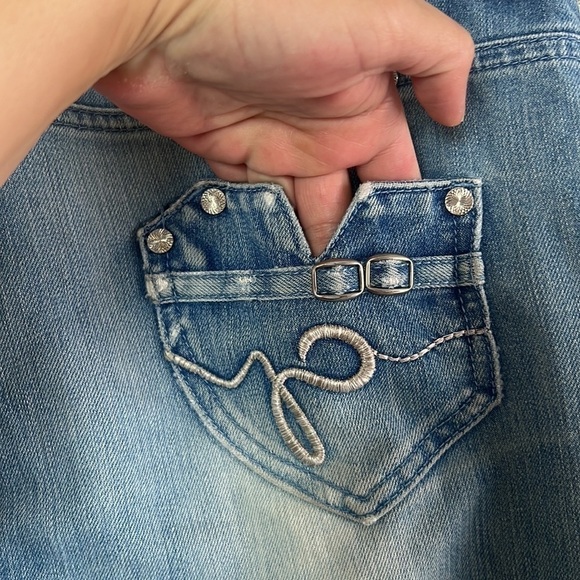 LEE Nice Light Blue Wash Sequinned/Metal Detailed Straight Jeans Size 28 - Picture 10 of 15